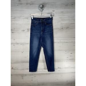 Express Jeans Womens 2 Blue Mom Jean Super High Rise‎ Ankle Stretch 029080356